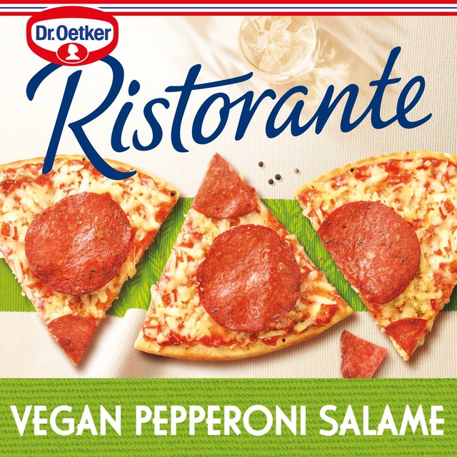 Dr. Oetker frozen vegan pepperoni salami pizza 295g - British product