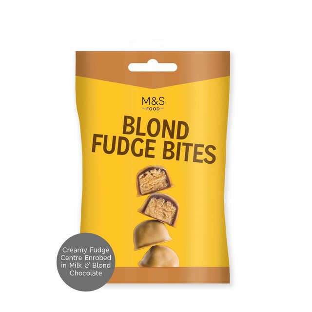M&S blond fudge bites 128g, imported from the UK