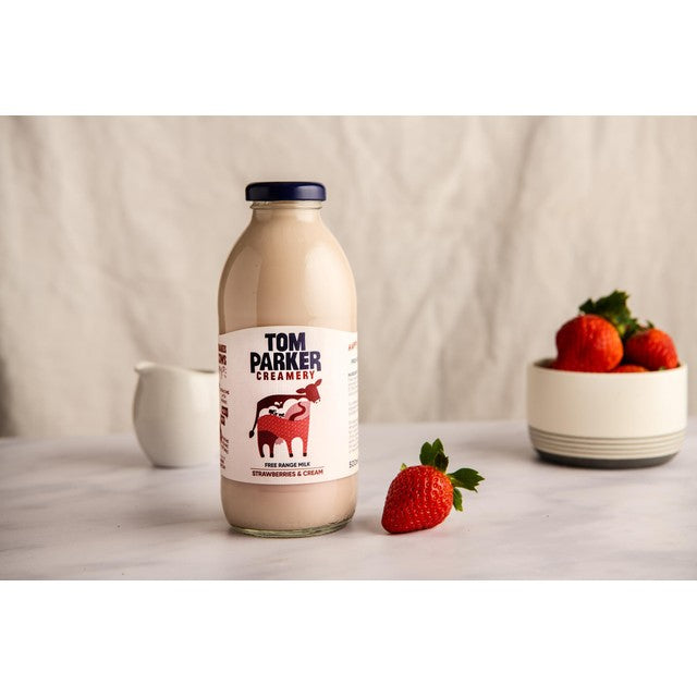 Tom Parker strawberries & cream flavoured milk 500ml (British brand)