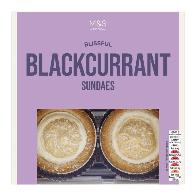 M&S Blackcurrant Sundaes 4 x 48g, imported from the UK