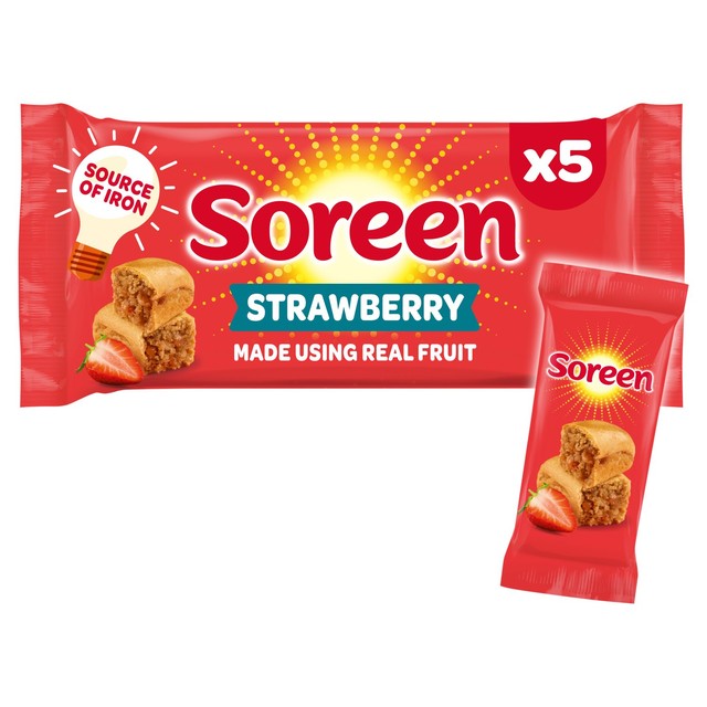 Soreen strawberry malt loaf snack bars 5x30g (British brand)