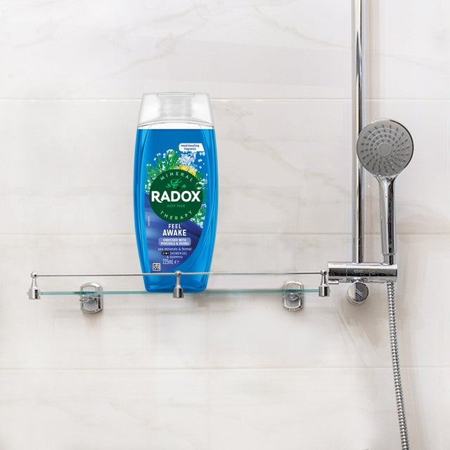 Radox Feel Awake shower gel and shampoo 225ml, imported from the UK