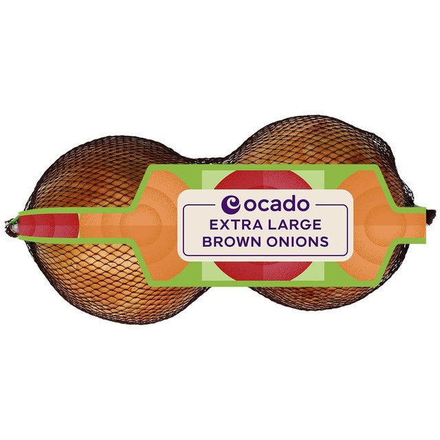 Ocado extra large brown onions, imported from the UK