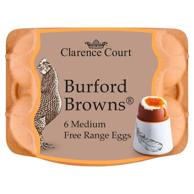 Clarence Court Burford Brown medium free range eggs 6 pack - British product