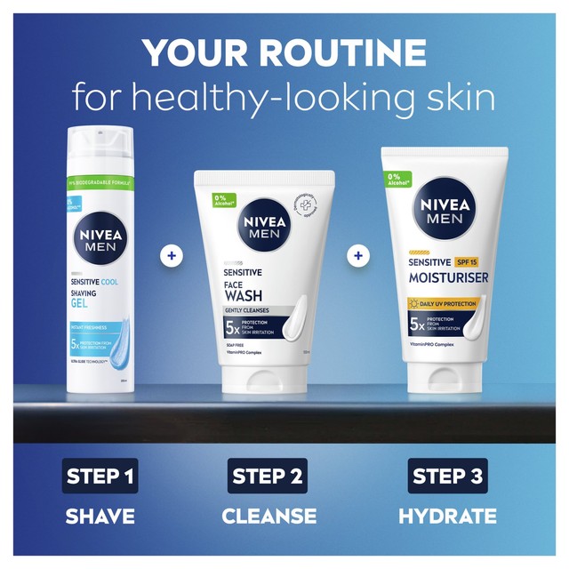 Nivea Men Shaving Gel Sensitive Cooling 200ml, imported from the UK