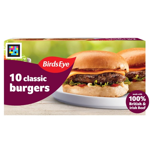 Birds Eye original beef burgers with onion 567g - British product