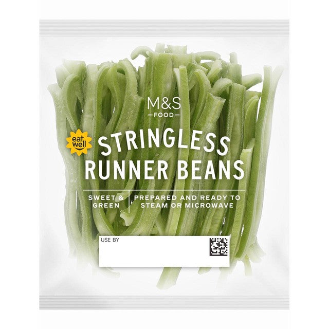 M&S stringless runner beans 80g, imported from the UK