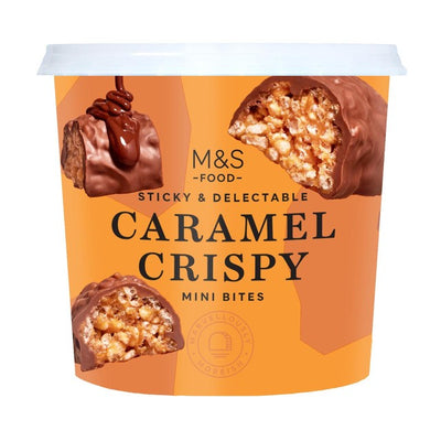 M&S Caramel Crispy Mini Bites Chocolate Snack 195g