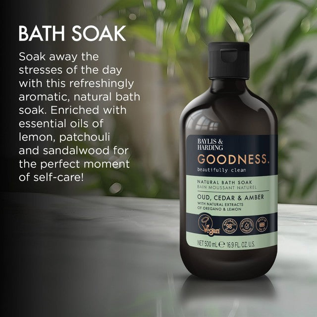 Baylis & Harding Oud, Cedar & Amber bath soak 500ml - British product