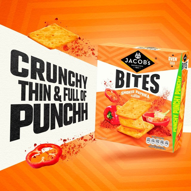 Jacob's Bites Smoked Paprika Crackers 125g, UK version