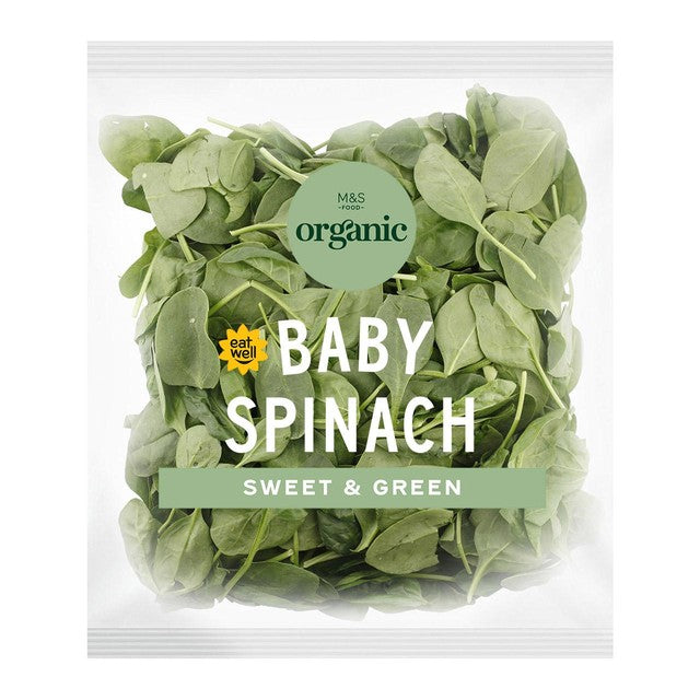 Marks and Spencer Organic Spinach 200g, imported from the UK