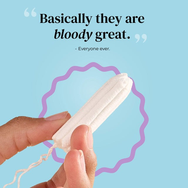 Mooncup organic cotton applicator tampons heavy 12 pack, imported from the UK