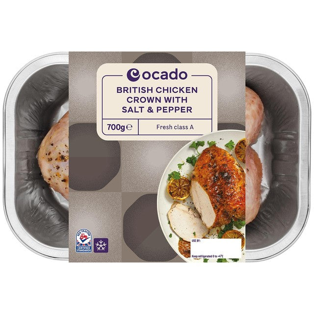 Ocado chicken crown with salt & pepper 700g, imported from the UK