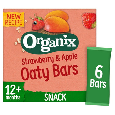 Organix Strawberry Apple Soft Oaty Bars Organic Toddler Snack 6 x 23g