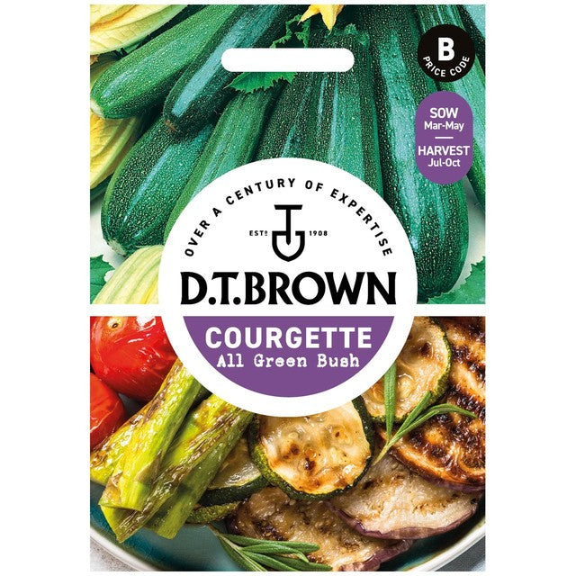 Mr Fothergills Seeds courgette seeds All Green Bush 20 seeds, imported from the UK