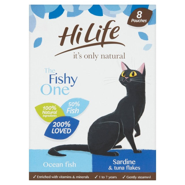 HiLife The Fishy One in Jelly wet cat food 8 x 70g, UK version