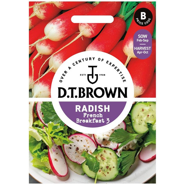 Mr Fothergills French Breakfast radish seeds 750 seeds, imported from the UK