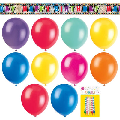 Unique Party Multicoloured Birthday Party Accessories Kit