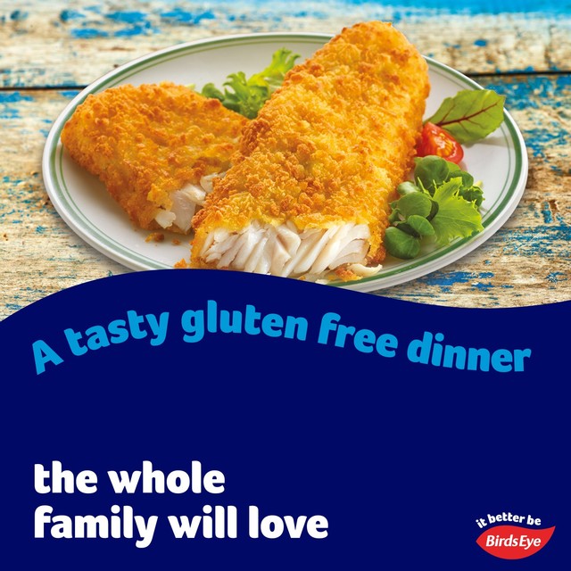 Birds Eye gluten free breaded fish fillets 250g - British product