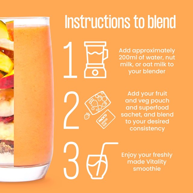 Pack'd Vitality Smoothie Kit 480g, imported from the UK