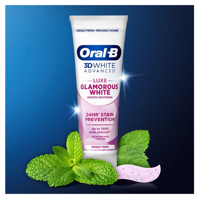 Oral-B 3D White toothpaste sweet mint 75ml, imported from the UK