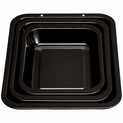 M&S Vitreous Enamel Roaster Set 3-Pack Silver