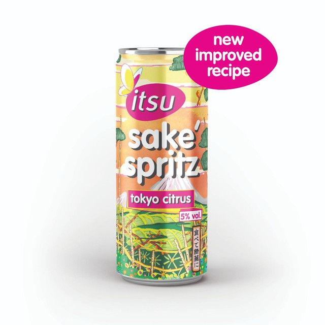 Itsu Tokyo Citrus Sake Spritz canned cocktail 250ml, UK version