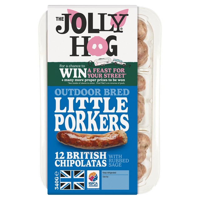 Jolly Hog Little Porker Chipolata Sausages 340g (British brand)