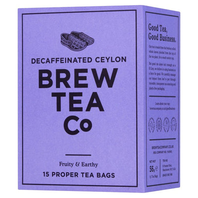 Brew Tea Co CO2 Decaffeinated Ceylon Black Tea Bags 15 Pack