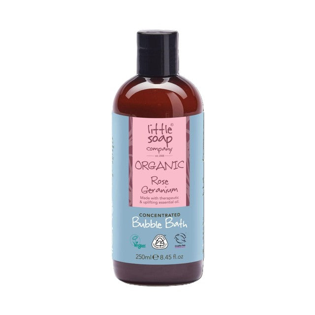 Little Soap Company Rose Geranium bubble bath 250ml, UK version