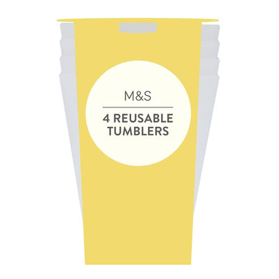 Gobelets de pique-nique réutilisables blancs M&S en plastique