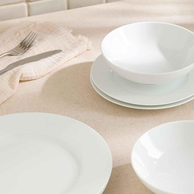 M&S white porcelain dinner set 12 piece, imported from the UK