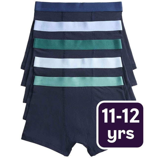 M&S Boys Core Blue/Green Trunks 11-12 Years Black Mix, imported from the UK
