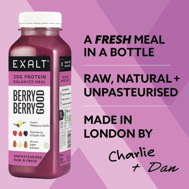 EXALT vegan protein smoothie with berries and vanilla 330ml - British product