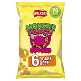 Walkers Monster Munch Roast Beef flavour corn snacks multipack 6x20g (British brand)