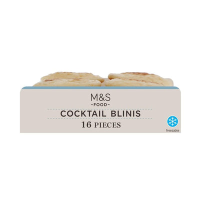 M&S 16 Cocktail Blinis Mini Savoury Pancakes 112g