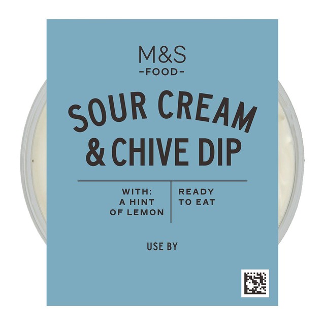 M&S sour cream and chive dip 230g, imported from the UK