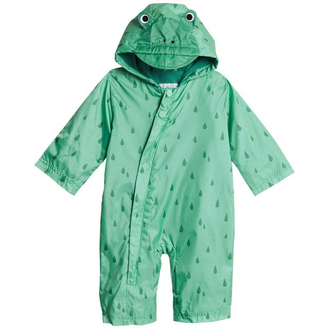 Marks & Spencer hooded frog puddlesuit Green Mix 9-12M, imported from the UK