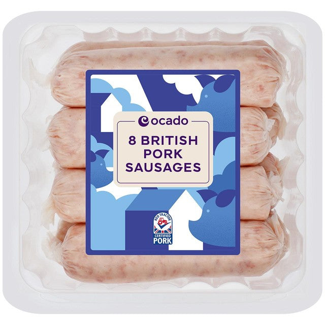 Ocado gluten-free British pork sausages 454g, imported from the UK