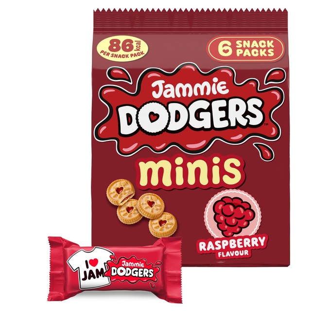 Jammie Dodgers Raspberry Shortcake Biscuits Minis 6 x 20g, UK version