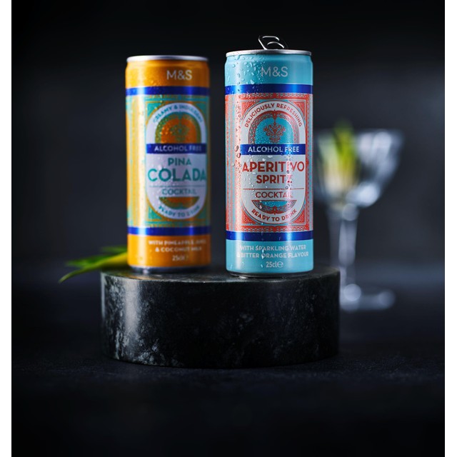 M&S alcohol free pina colada cocktail 250ml, imported from the UK