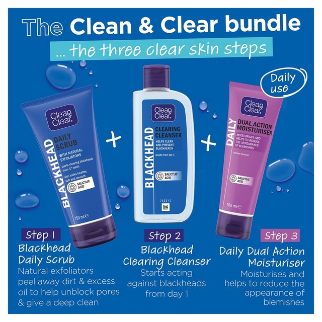 Clean & Clear blackhead clearing daily scrub 150ml - British product