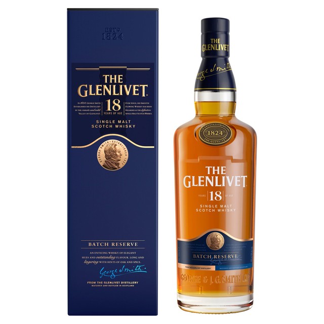The Glenlivet 18 Year Old single malt Scotch whisky 70cl (British brand)