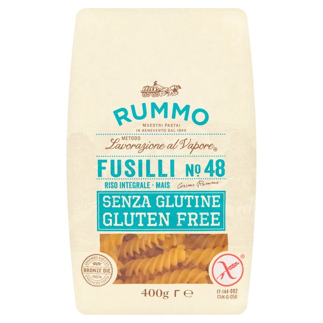Rummo Gluten Free Fusilli Pasta 400g, imported from the UK