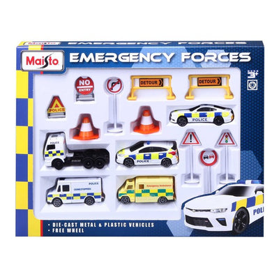 Emergency Vehicle Playset with Diecast Cars and Accessories for Children Aged 3+
