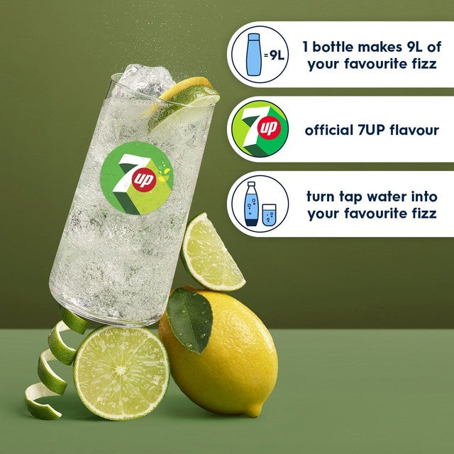 SodaStream 7Up lemon and lime flavour drink syrup 440ml (British brand)