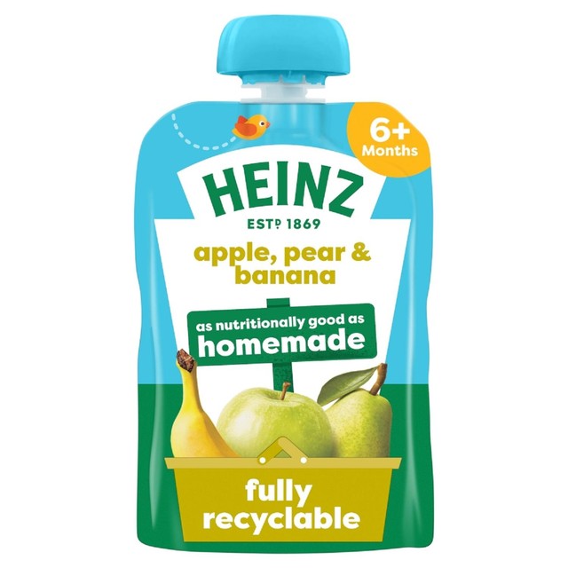 Heinz Apple Pear Banana Puree Pouch 100g, UK version