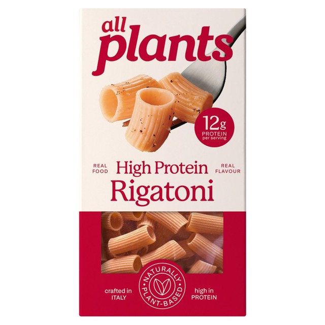 Plants High Protein Rigatoni pasta 215g, imported from the UK