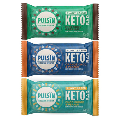 Pulsin Appelsinsjokolade & Peanøtt Vegansk Keto Proteinbar 50g