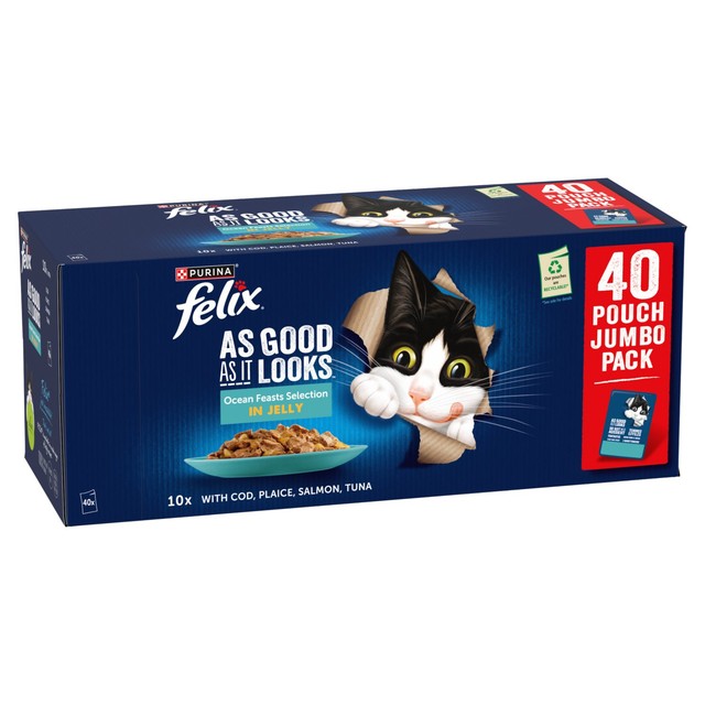 Felix wet cat food Ocean Feasts 40 x 85g - British product
